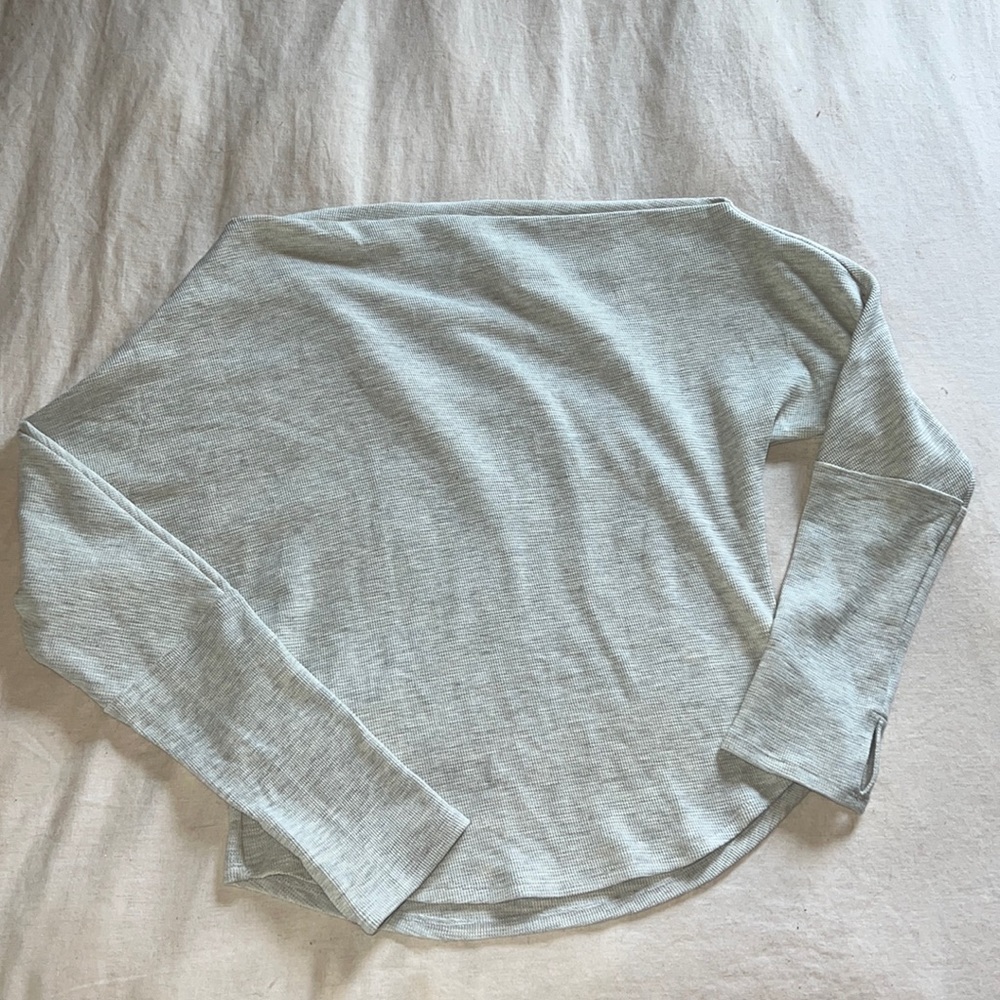 Free people, heather, gray, long sleeve.